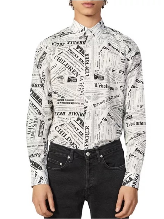 Sandro Other - Sandro Newspaper Slim Fit Shirt - Medium
